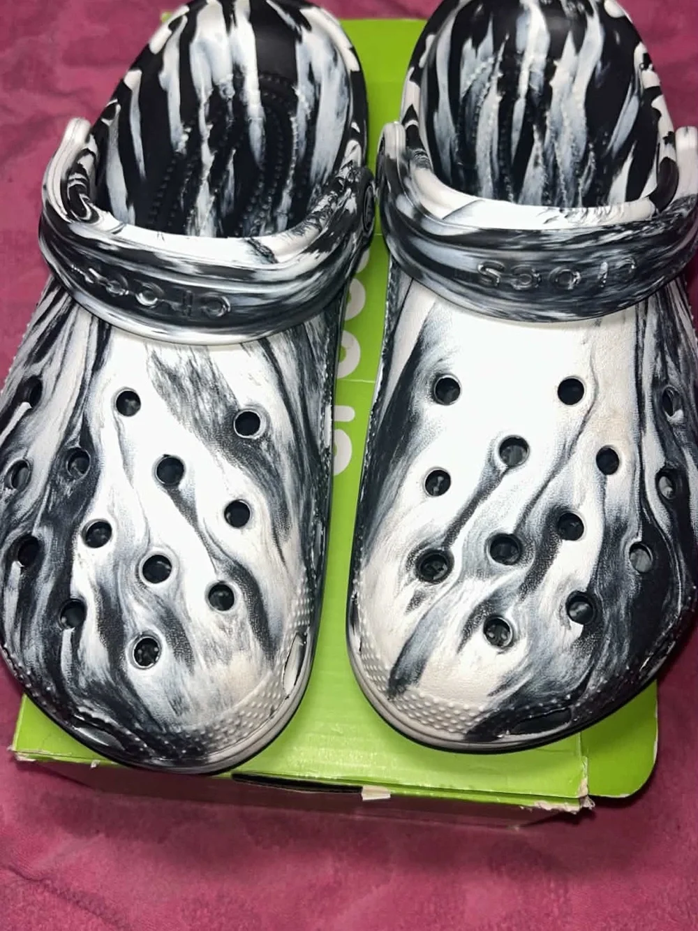 CROCS Classic Marbled Clog in Black and White